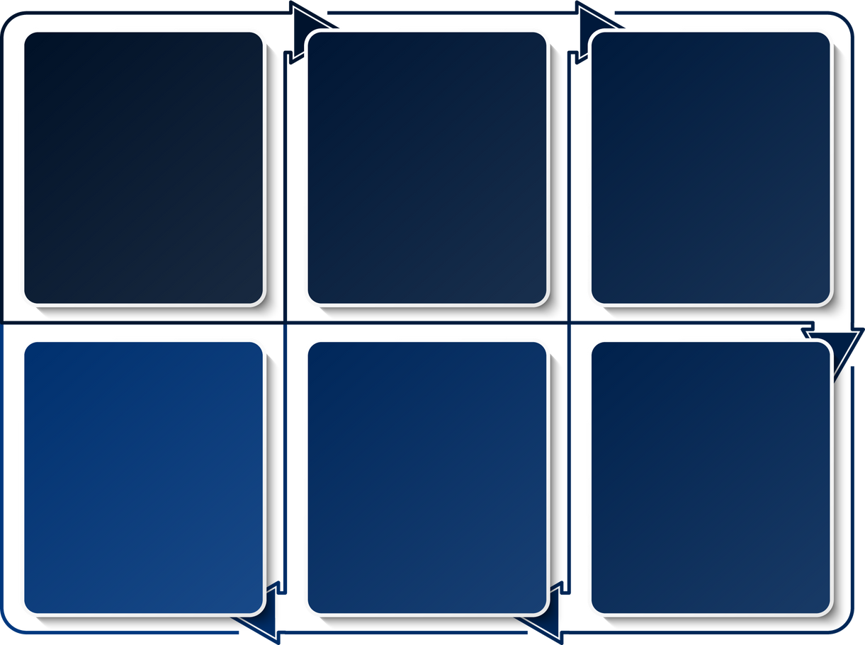 Infographic square design 6 options or steps.